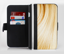 The Golden Hair Strands Ink-Fuzed Leather Folding Wallet Credit-Card Case for the Apple iPhone 6/6s, 6/6s Plus, 5/5s and 5c