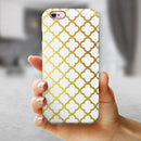 The Golden Morocan Pattern iPhone 6/6s or 6/6s Plus 2-Piece Hybrid INK-Fuzed Case