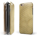 The Golden Surface with White Chevron iPhone 6/6s or 6/6s Plus 2-Piece Hybrid INK-Fuzed Case