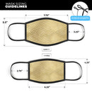 The Golden Surface with White Chevron - Made in USA Mouth Cover Unisex Anti-Dust Cotton Blend Reusable & Washable Face Mask with Adjustable Sizing for Adult or Child