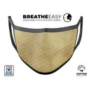 The Golden Surface with White Chevron - Made in USA Mouth Cover Unisex Anti-Dust Cotton Blend Reusable & Washable Face Mask with Adjustable Sizing for Adult or Child
