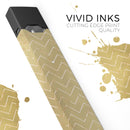 The Golden Surface with White Chevron - Premium Decal Protective Skin-Wrap Sticker compatible with the Juul Labs vaping device