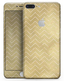 The Golden Surface with White Chevron - Skin-kit for the iPhone 8 or 8 Plus