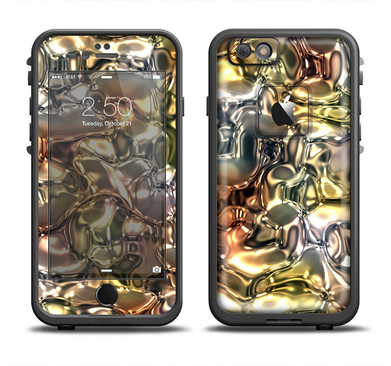 The Golden and Yellow Mercury Apple iPhone 6/6s Plus LifeProof Fre Case Skin Set