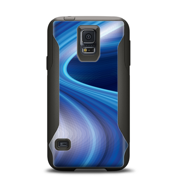 The Gradient Waves of Blue Samsung Galaxy S5 Otterbox Commuter Case Skin Set