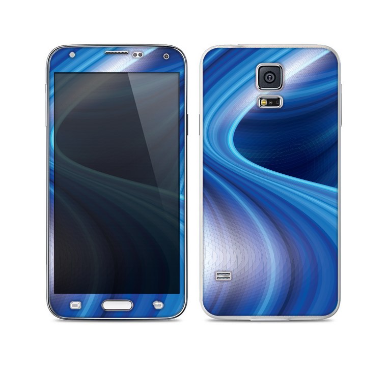 The Gradient Waves of Blue Skin For the Samsung Galaxy S5