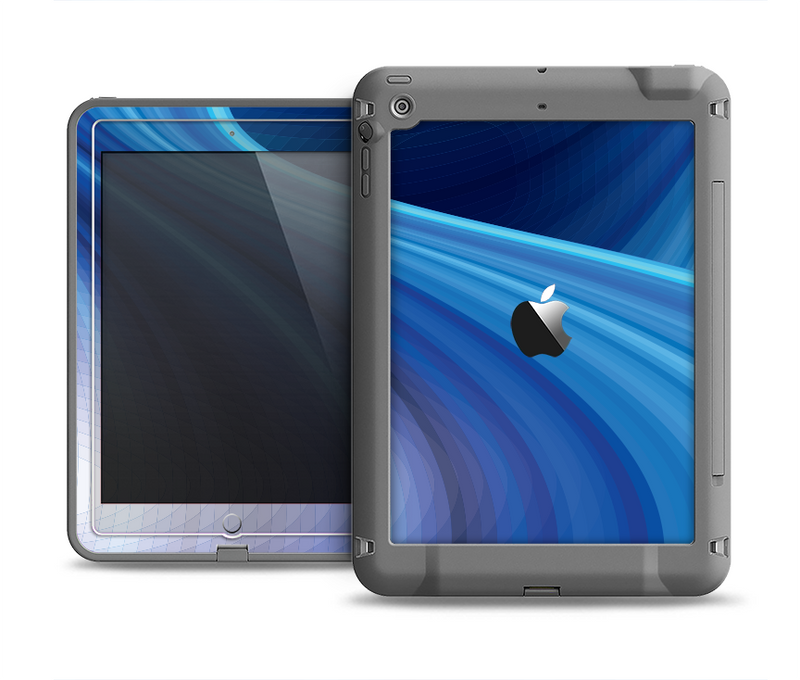 The Gradient Waves of Blue Apple iPad Air LifeProof Fre Case Skin Set