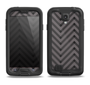 The Gray & Black Sketch Chevron Samsung Galaxy S4 LifeProof Nuud Case Skin Set