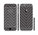 The Gray & Black Sketch Chevron Sectioned Skin Series for the Apple iPhone 6s Plus