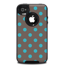 The Gray & Blue Polka Dot Skin for the iPhone 4-4s OtterBox Commuter Case