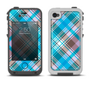 The Gray & Bright Blue Plaid Layered Pattern V5 Apple iPhone 4-4s LifeProof Fre Case Skin Set