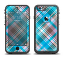 The Gray & Bright Blue Plaid Layered Pattern V5 Apple iPhone 6/6s LifeProof Fre Case Skin Set