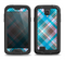 The Gray & Bright Blue Plaid Layered Pattern V5 Samsung Galaxy S4 LifeProof Nuud Case Skin Set