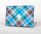 The Gray & Bright Blue Plaid Layered Pattern V5 Skin Set for the Apple MacBook Air 11"