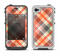 The Gray & Bright Orange Plaid Layered Pattern V5 Apple iPhone 4-4s LifeProof Fre Case Skin Set