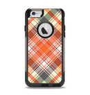 The Gray & Bright Orange Plaid Layered Pattern V5 Apple iPhone 6 Otterbox Commuter Case Skin Set