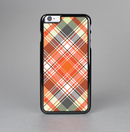 The Gray & Bright Orange Plaid Layered Pattern V5 Skin-Sert Case for the Apple iPhone 6 Plus