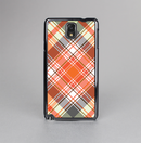 The Gray & Bright Orange Plaid Layered Pattern V5 Skin-Sert Case for the Samsung Galaxy Note 3