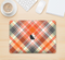 The Gray & Bright Orange Plaid Layered Pattern V5 Skin Kit for the 12" Apple MacBook (A1534)