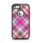 The Gray & Bright Pink Plaid Layered Pattern V5 Apple iPhone 5-5s Otterbox Defender Case Skin Set