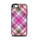 The Gray & Bright Pink Plaid Layered Pattern V5 Apple iPhone 5-5s Otterbox Symmetry Case Skin Set