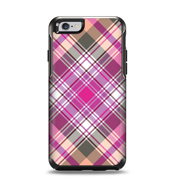 The Gray & Bright Pink Plaid Layered Pattern V5 Apple iPhone 6 Otterbox Symmetry Case Skin Set