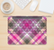 The Gray & Bright Pink Plaid Layered Pattern V5 Skin Kit for the 12" Apple MacBook (A1534)