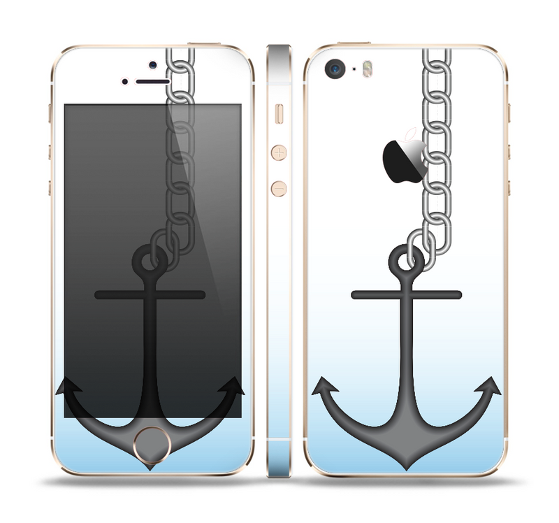 The Gray Chained Anchor Skin Set for the Apple iPhone 5s