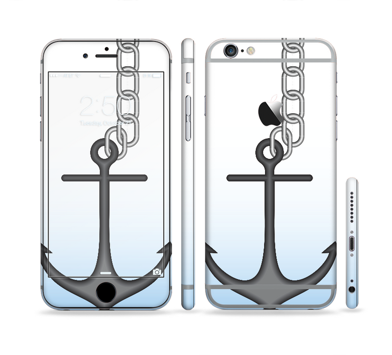 The Gray Chained Anchor Sectioned Skin Series for the Apple iPhone 6
