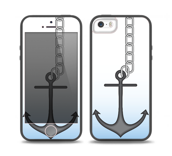 The Gray Chained Anchor Skin Set for the iPhone 5-5s Skech Glow Case