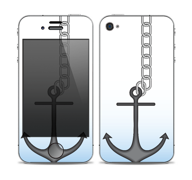 The Gray Chained Anchor copy Skin for the Apple iPhone 4-4s