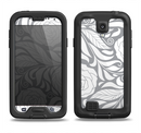 The Gray Floral Pattern V3 Samsung Galaxy S4 LifeProof Nuud Case Skin Set