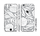 The Gray Floral Pattern V3 Sectioned Skin Series for the Apple iPhone 6s Plus