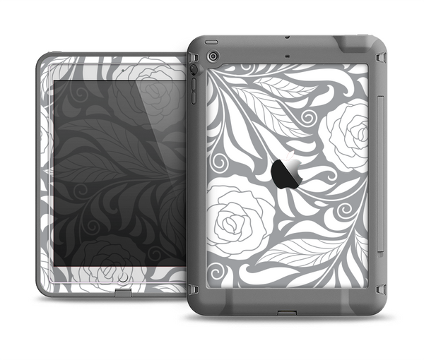 The Gray Floral Pattern V3 Apple iPad Air LifeProof Fre Case Skin Set
