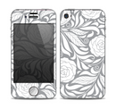 The Gray Floral Pattern V3 Skin for the Apple iPhone 4-4s