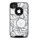 The Gray Floral Pattern V3 Skin for the iPhone 4-4s OtterBox Commuter Case