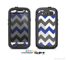 The Gray & Navy Blue Chevron Skin For The Samsung Galaxy S3 LifeProof Case