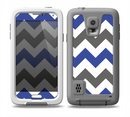 The Gray & Navy Blue Chevron Skin for the Samsung Galaxy S5 frē LifeProof Case