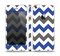 The Gray & Navy Blue Chevron Skin Set for the Apple iPhone 5s