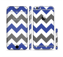 The Gray & Navy Blue Chevron Sectioned Skin Series for the Apple iPhone 6/6s Plus
