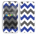 The Gray & Navy Blue Chevron Skin for the Apple iPhone 5c