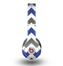The Gray & Navy Blue Chevron Skin for the Beats by Dre Original Solo-Solo HD Headphones