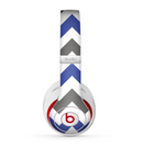 The Gray & Navy Blue Chevron Skin for the Beats by Dre Studio (2013+ Version) Headphones