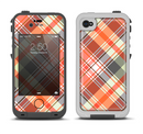 The Gray & Orange Plaid Layered Pattern V5 Apple iPhone 4-4s LifeProof Fre Case Skin Set