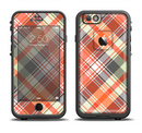 The Gray & Orange Plaid Layered Pattern V5 Apple iPhone 6/6s LifeProof Fre Case Skin Set