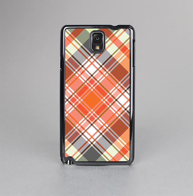 The Gray & Orange Plaid Layered Pattern V5 Skin-Sert Case for the Samsung Galaxy Note 3