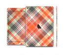 The Gray & Orange Plaid Layered Pattern V5 Skin Set for the Apple iPad Air 2