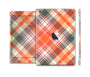 The Gray & Orange Plaid Layered Pattern V5 Skin Set for the Apple iPad Mini 4