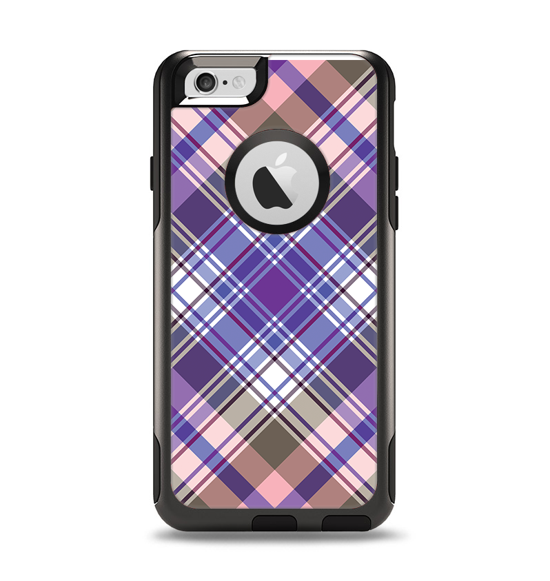 The Gray & Purple Plaid Layered Pattern V5 Apple iPhone 6 Otterbox Commuter Case Skin Set