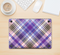 The Gray & Purple Plaid Layered Pattern V5 Skin Kit for the 12" Apple MacBook (A1534)